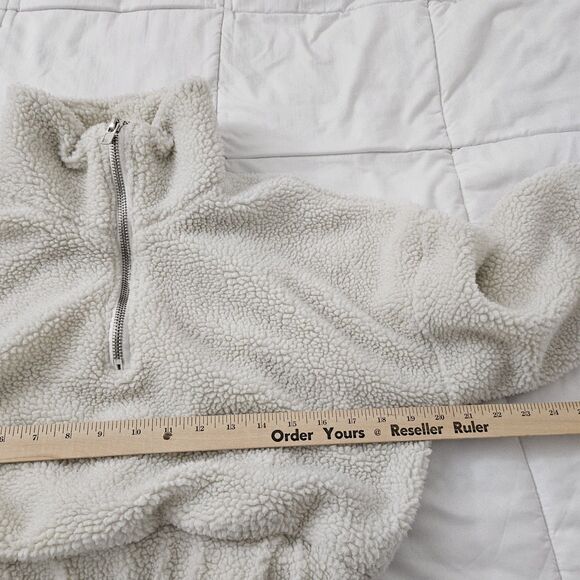 LPA x Revolve Quinn Pullover Jacket XXS Ivory Sherpa Quarter Zip Cozy - Picture 8 of 10